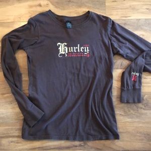Hurley Brown long sleeve shirt large